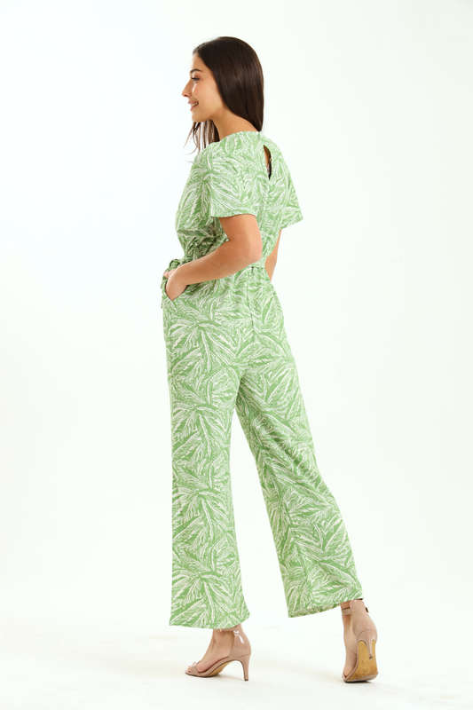 Ladies Printed Short Sleeve Summer Jumpsuit