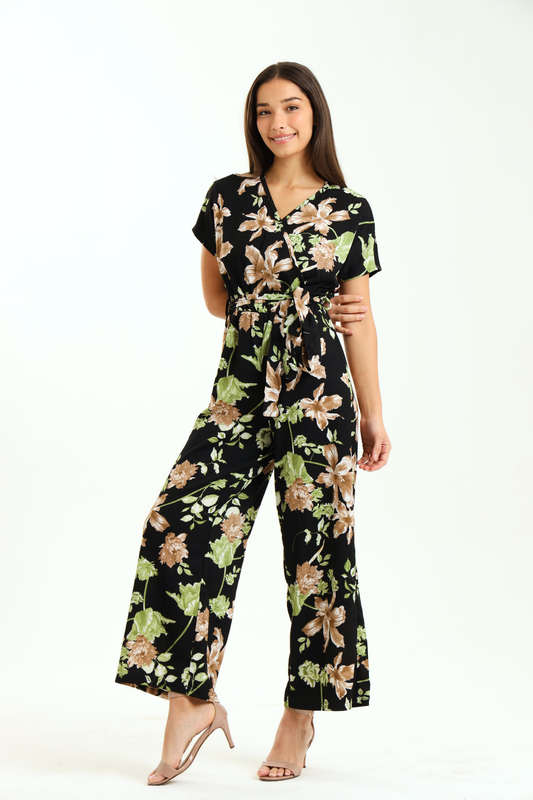 Ladies Printed Short Sleeve Summer Jumpsuit