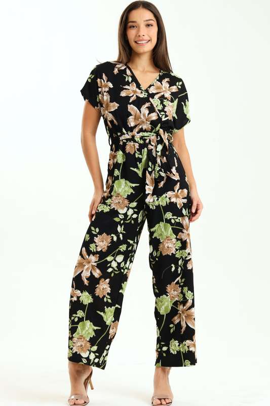 Ladies Printed Short Sleeve Summer Jumpsuit