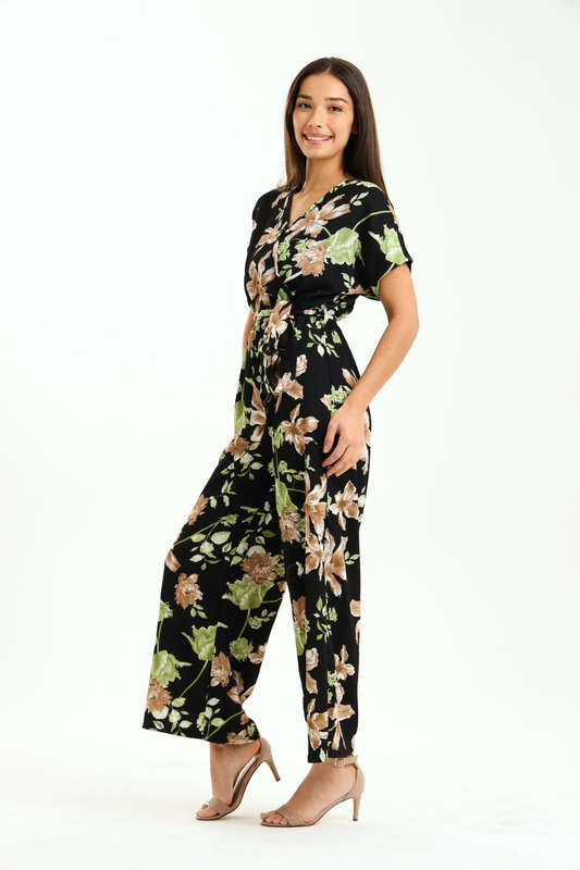 Ladies Printed Short Sleeve Summer Jumpsuit