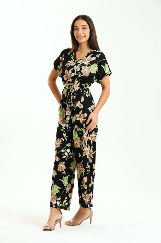 Ladies Printed Short Sleeve Summer Jumpsuit