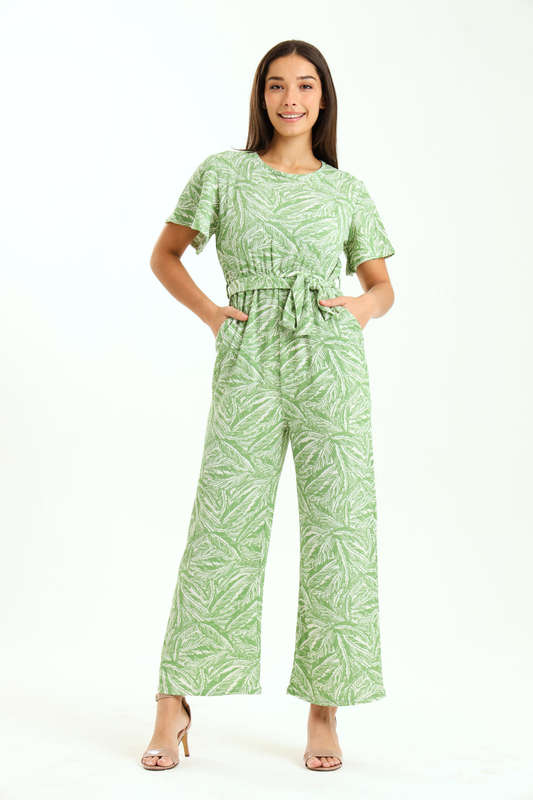 Ladies Printed Short Sleeve Summer Jumpsuit