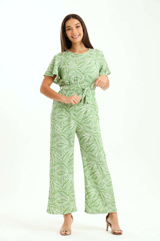 Ladies Printed Short Sleeve Summer Jumpsuit