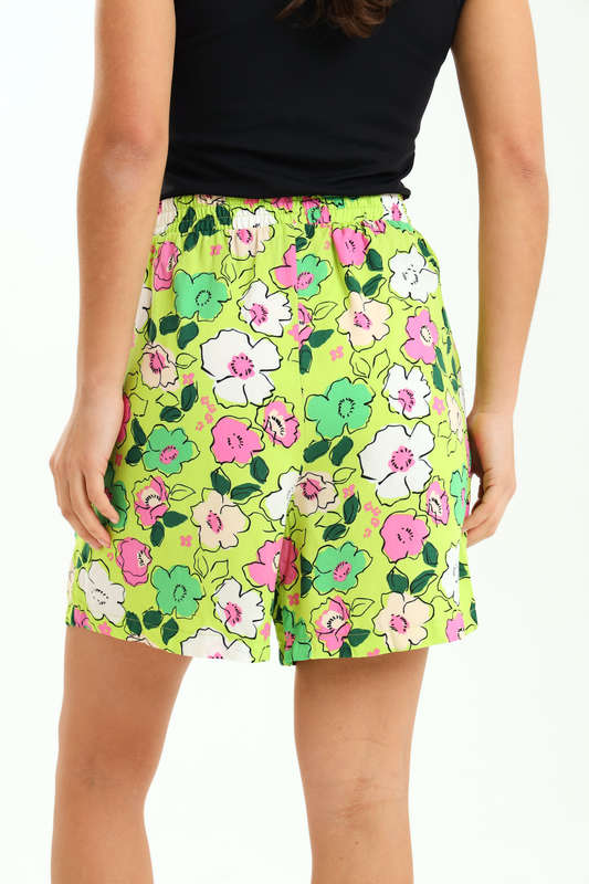 Ladies Printed Summer Oversized Shorts With Pockets