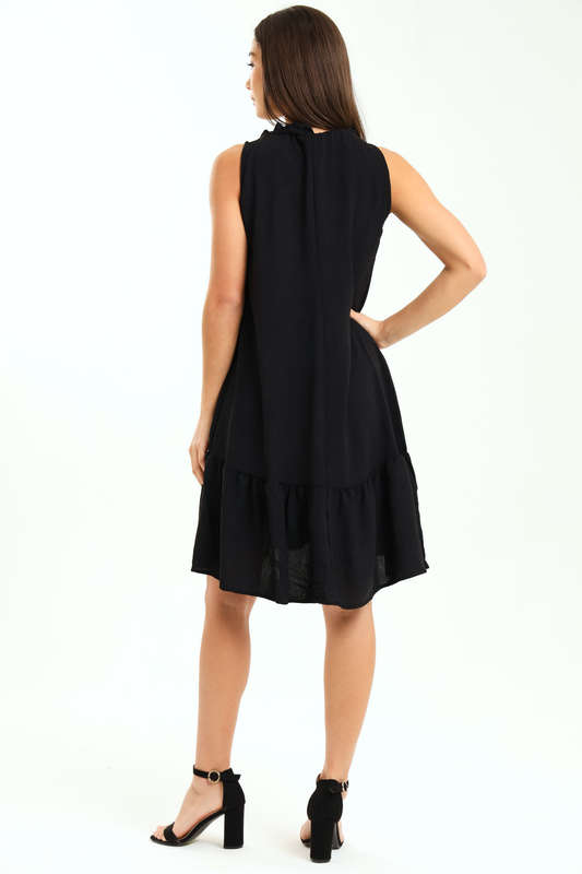 Ladies Rachel Sleeveless Loose Fit Frill Hem Hi-Lo Dress