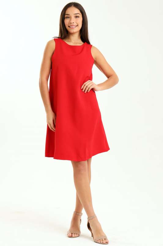 Ladies Red Shift Dress