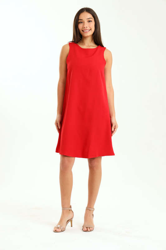 Ladies Red Shift Dress