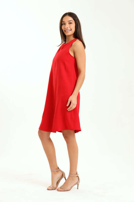 Ladies Red Shift Dress