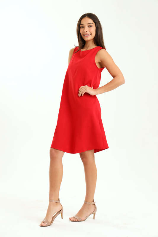 Ladies Red Shift Dress