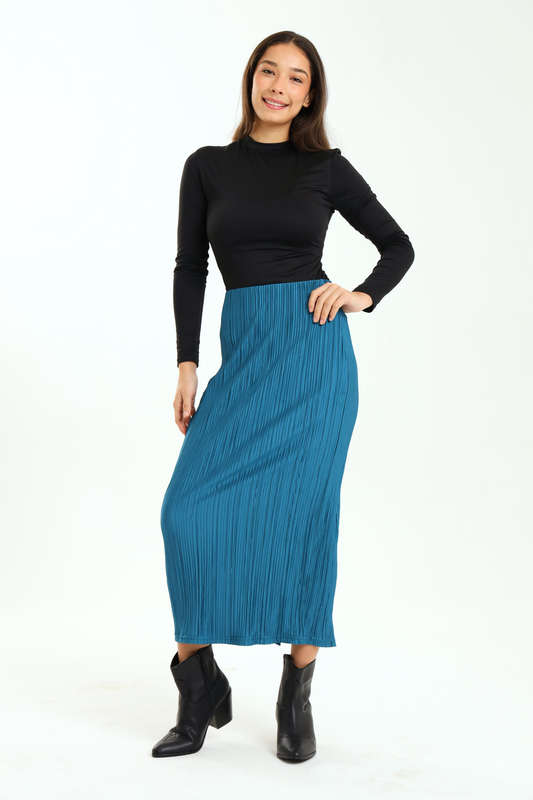 Ladies Textured Maxi Slitted Office Skirt