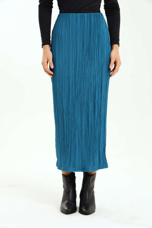 Ladies Textured Maxi Office Skirt Slitted