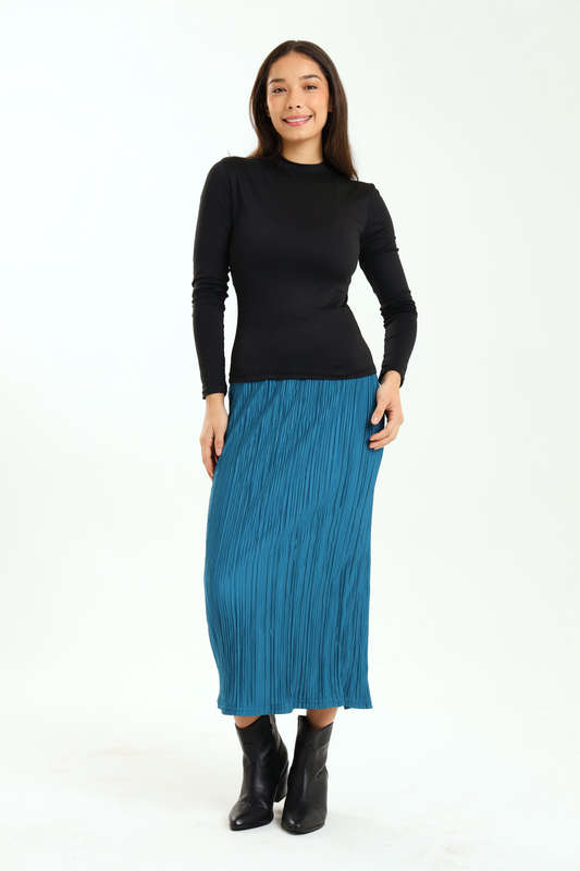 Ladies Textured Maxi Slitted Office Skirt