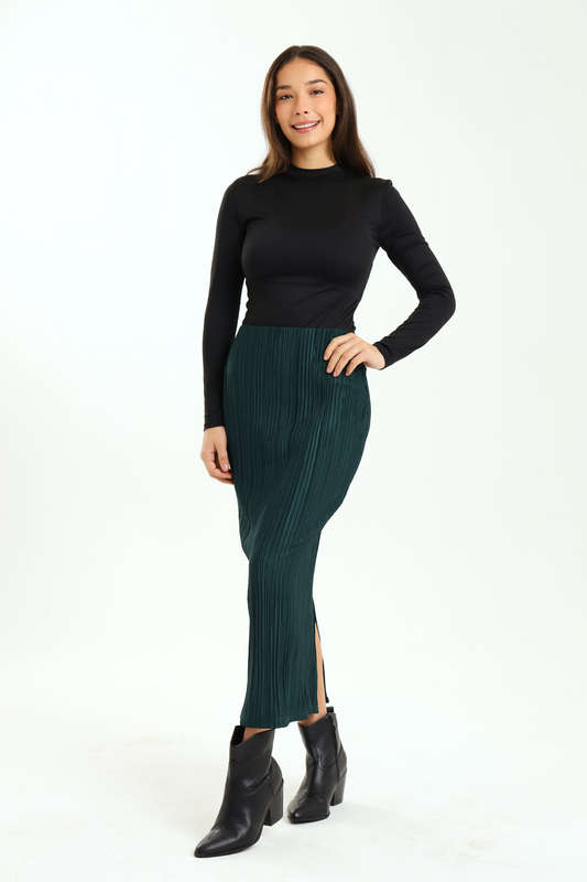 Ladies Textured Maxi Slitted Office Skirt