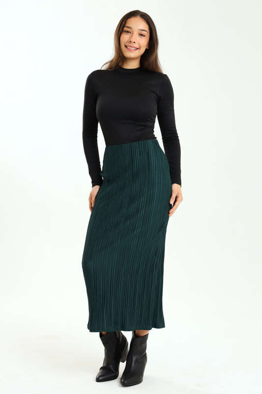 Ladies Textured Maxi Slitted Office Skirt
