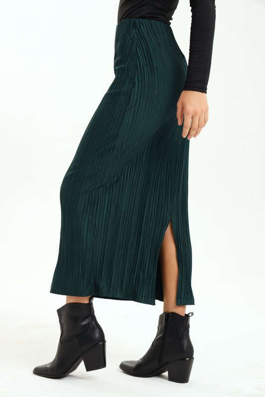 Ladies Textured Maxi Slitted Office Skirt
