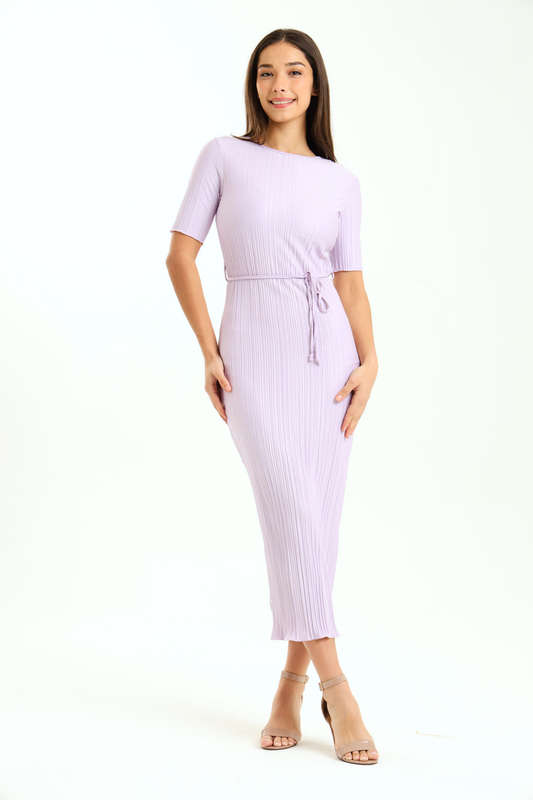 Ladies Zuri Short Sleeve Belted Midaxi Dress