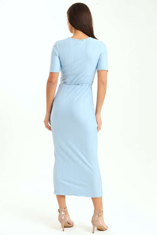 Ladies Zuri Short Sleeve Belted Midaxi Dress