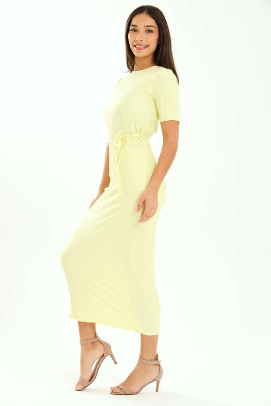 Ladies Zuri Short Sleeve Belted Midaxi Dress