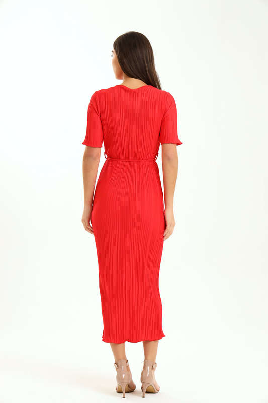 Ladies Zuri Short Sleeve Belted Midaxi Dress