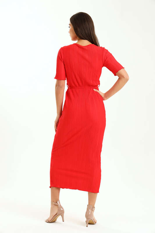 Ladies Zuri Short Sleeve Belted Midaxi Dress