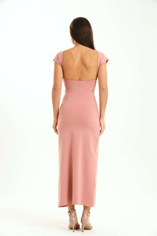 Melody Asymmetric Skin Tight Open Back Bodycon Dress