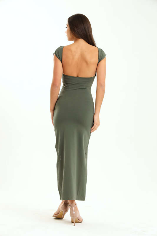 Melody Asymmetric Skin Tight Open Back Bodycon Dress