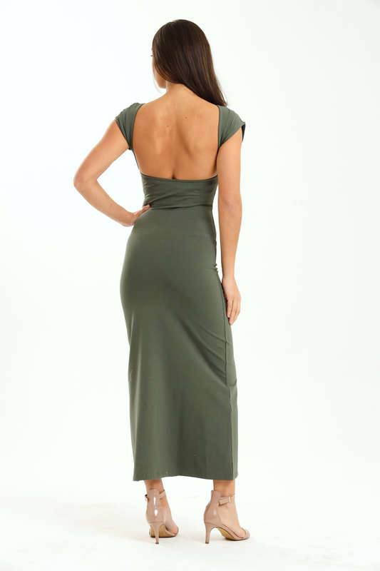 Melody Asymmetric Skin Tight Open Back Bodycon Dress