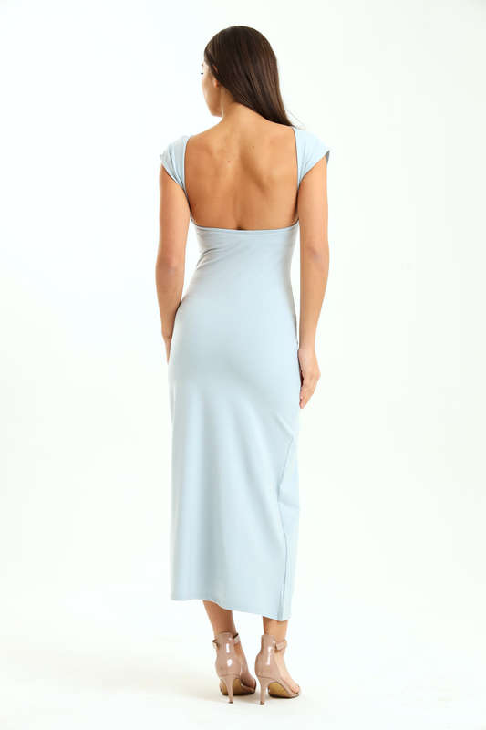 Melody Asymmetric Skin Tight Open Back Bodycon Dress