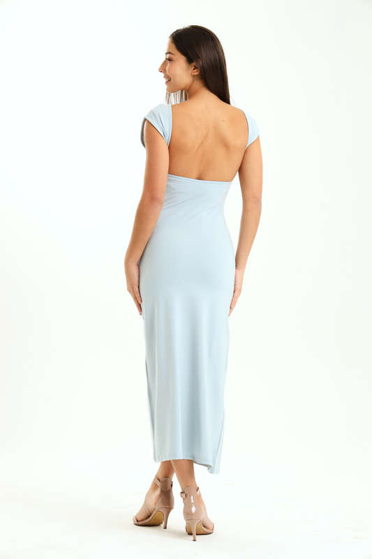 Melody Asymmetric Skin Tight Open Back Bodycon Dress