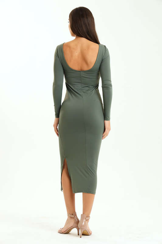 Peyton Skin Tight Long Sleeve Bodycon Open Back Dress
