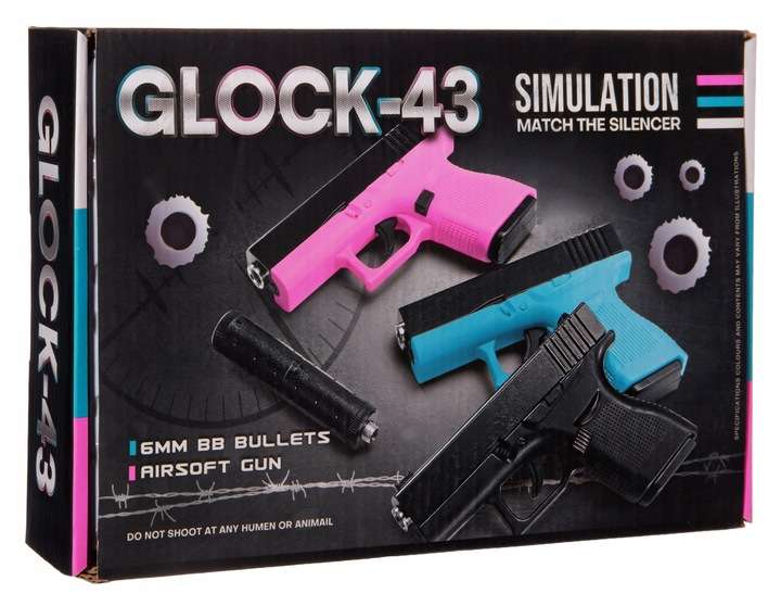 Glock-43 Metal Pistol Silencer 6 MM ASG Balls