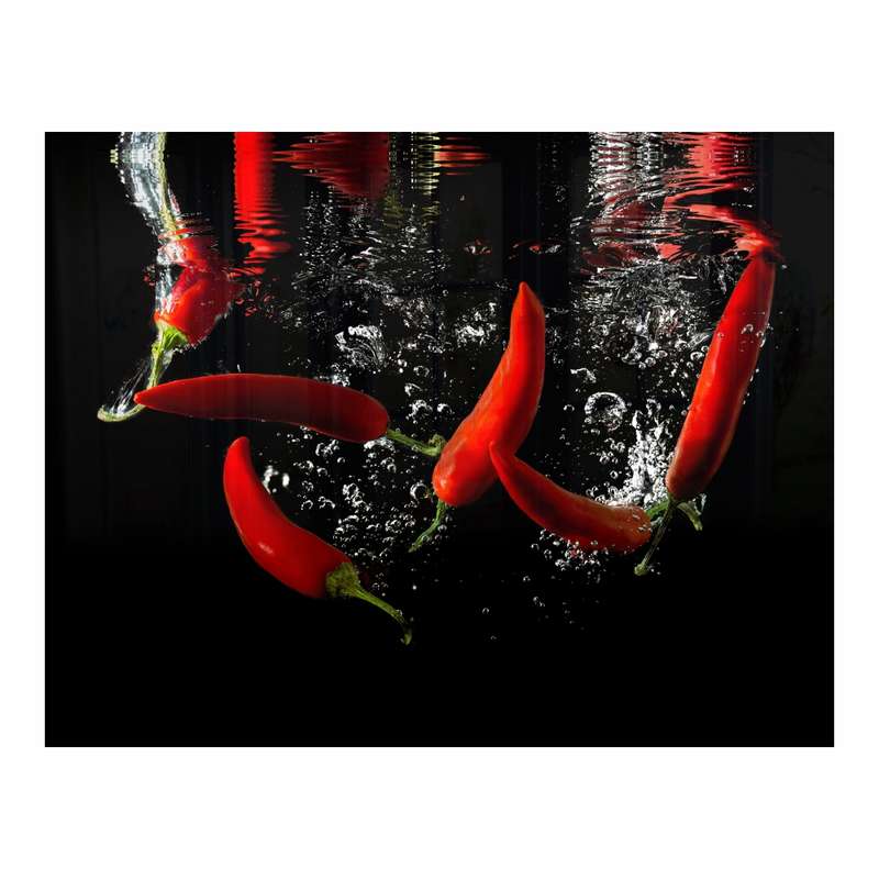 Decorative Glass Wall Tile (898 X 700 X 6mm) Chilli