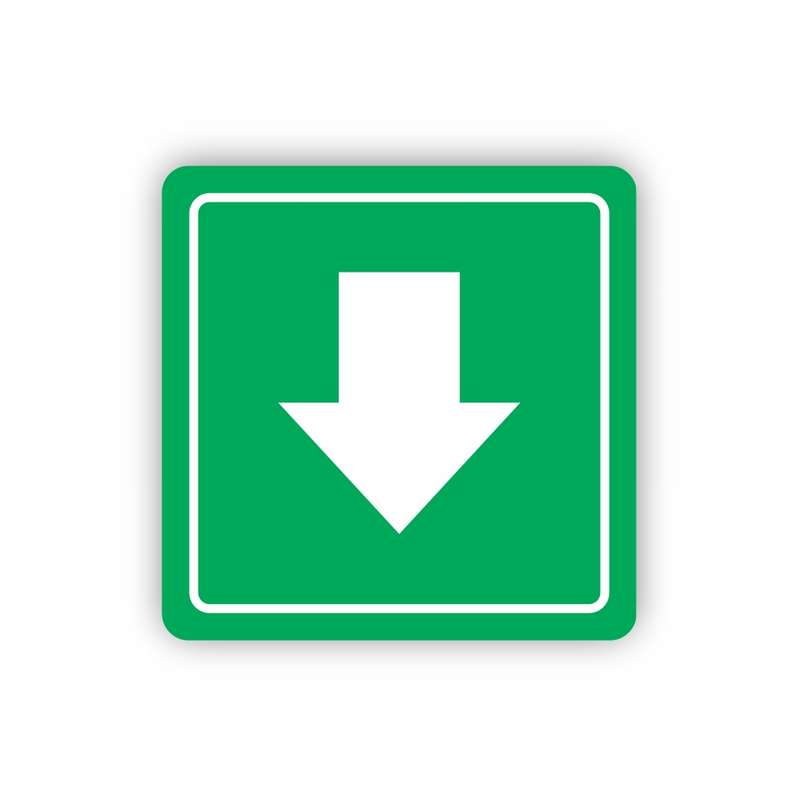 Green Arrow Symbolic Sign - Printed on White ACP (150 x 150mm)