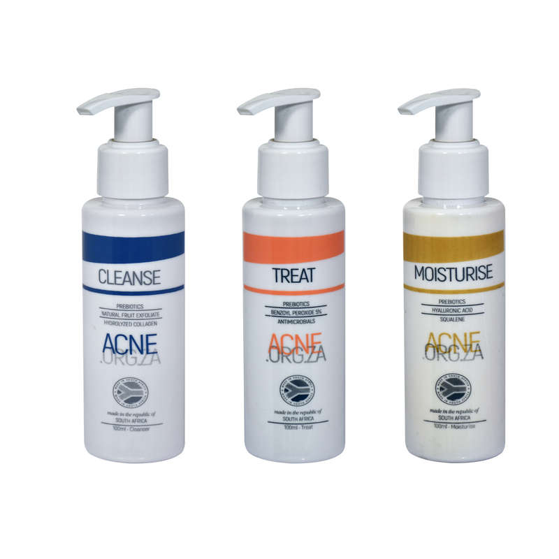 Acne.org.za Protocol - 3 step Kit - Cleanse, Treat and Moisturise