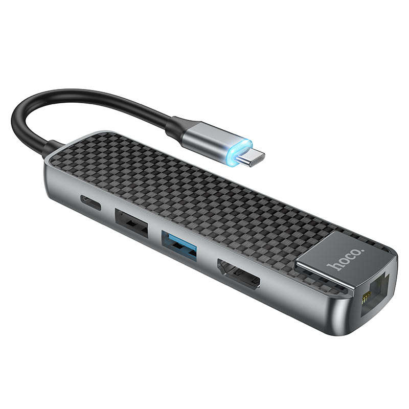 Hoco HB23 Type-C Hub (HDMI + USB3.0 + USB2.0 + RJ45 + PD)