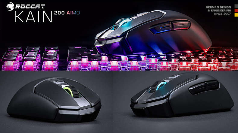 Roccat Kain 200 AIMO Black Wireless Optical 16000 dpi