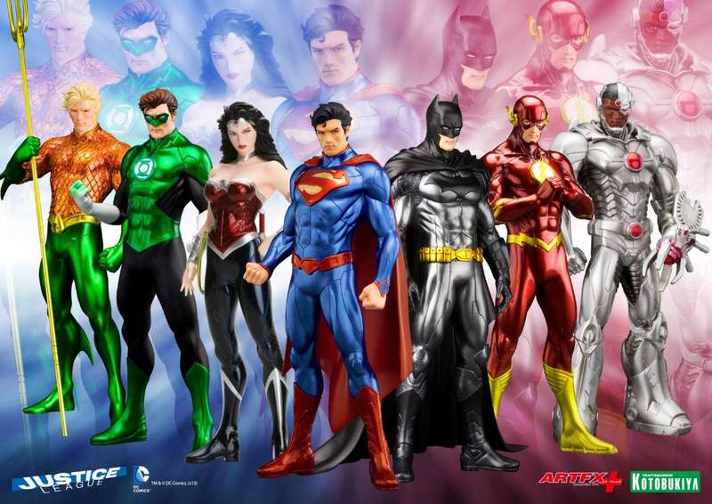 Kotobukiya Artfx+ Justice League complete set of seven (unopened)