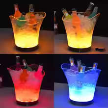 5.5L LED Rechargeable Ice Buckets Beer Whisky Cooler Colors Changing Cocktail Wine Bucket For Party