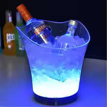 5.5L LED Rechargeable Ice Buckets Beer Whisky Cooler Colors Changing Cocktail Wine Bucket For Party