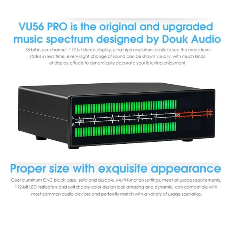 VU56-PRO Two-Color 2X56 Bit LED Stereo Music Spectrum Analyzer MIC+LINE Sound Level Meter