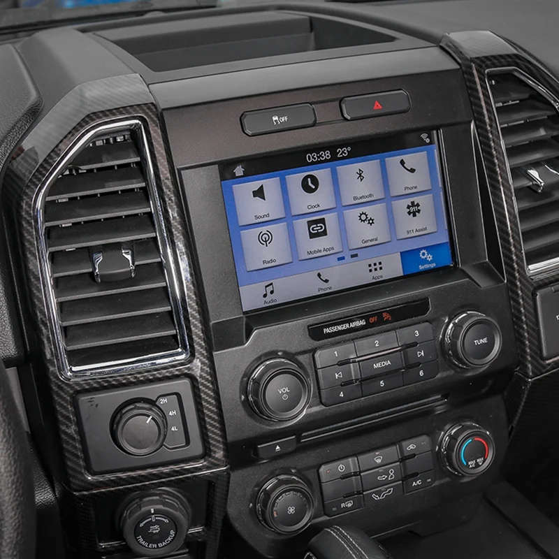 Central Control Cover Frame Vent Trim ABS Accessories for Ford F150 2015 2016 2017 2018 2019 2020