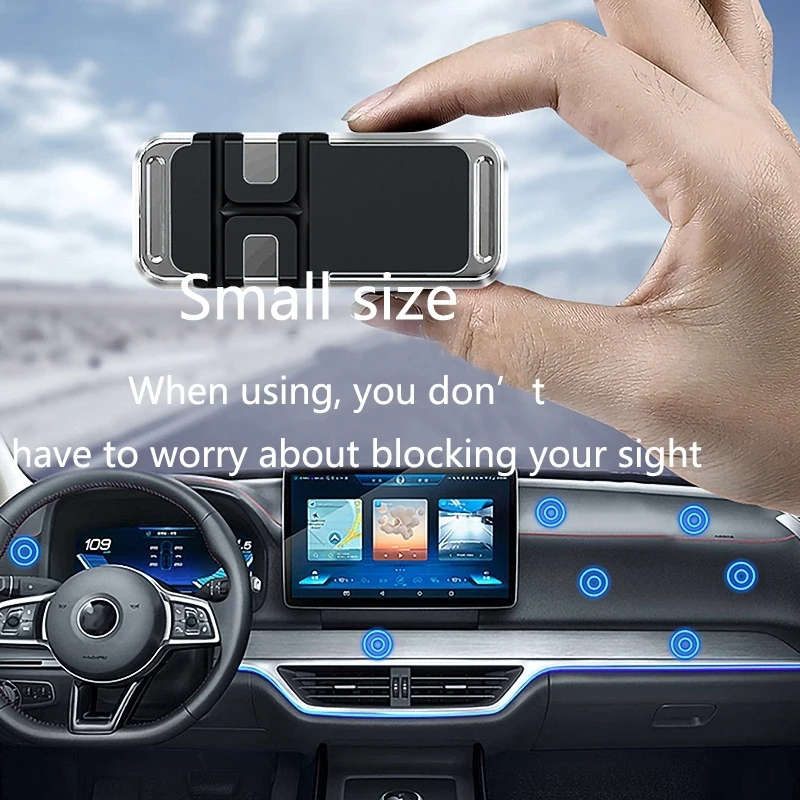 2 PCS Car Magnetic Bracket Aluminum Alloy Bracket Data Cable Storage Sticker