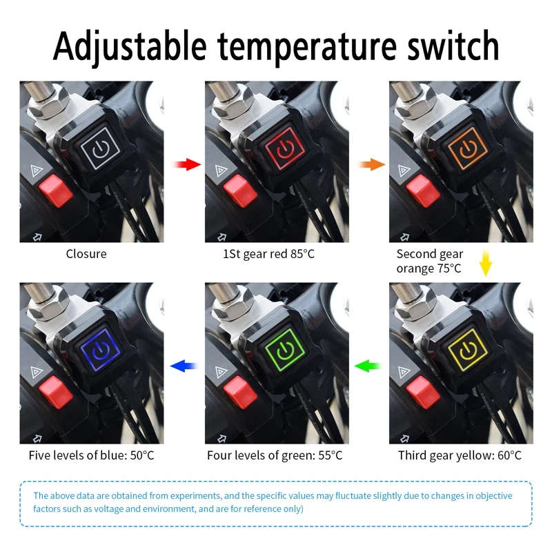 Motorcycle Handlebar Electric Hot Heated Grips Warmer Kit Thermostat Snow ATV Heating Handlebar