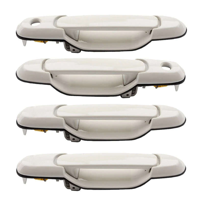 Front Rear Left Right Outside Exterior Door Handle Set of 4Pcs for 1998-2003 Toyota Sienna White