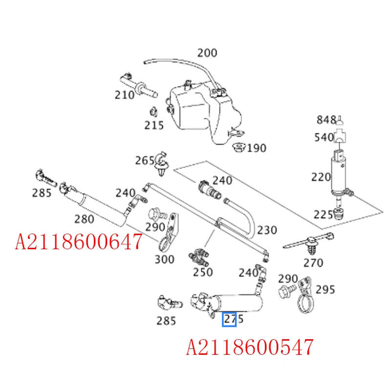 Headlight Washer Nozzle Cylinder For Mercedes Benz E Class W211 E200 E280 2002-2009