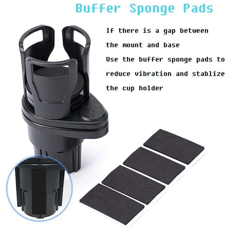 Car Cup Holder Expander Adapter 2 in 1 Cup Mount Extender 360 Degrees Rotating Storage Rack