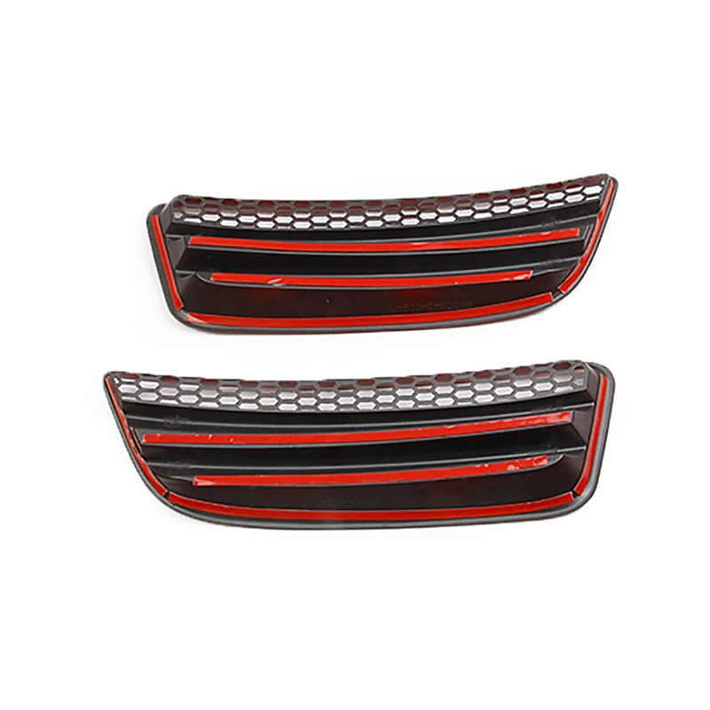 Front Bumper Honeycomb Fog Lamp Cover Tirm for Dodge Charger 2016 2017 2018 2019 2020 2021 SXT, Red