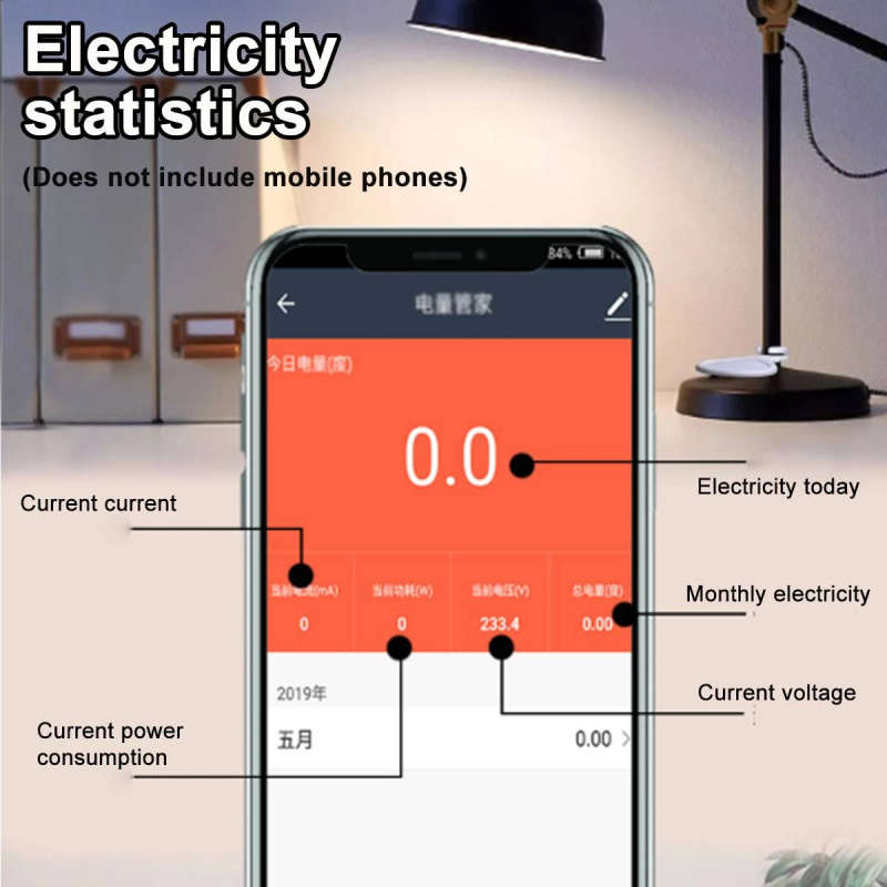 Smart WiFi Smart Geyser timer Energy Meter Works with Alexa Built in Watt meter 230V AC  63A