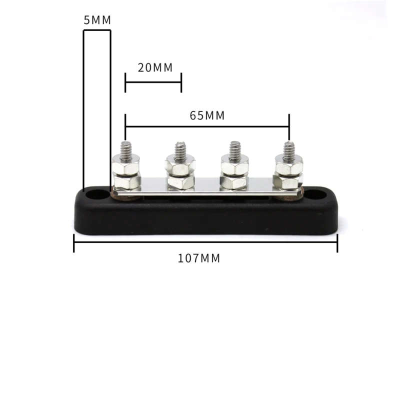 4/ 5 / 10/ 20 Way Power Distribution Bus Bar 4-bit #10-32 Screws Single Distribution Box for Car
