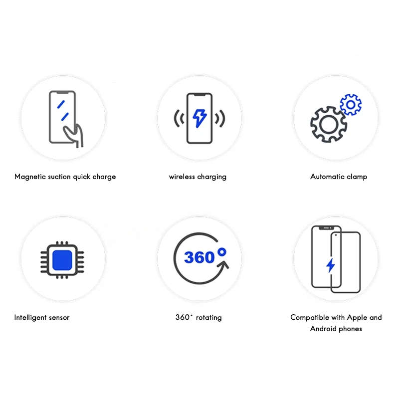 15W Qi Car Wireless Charger Dual Mode Intelligent Infrared Fast Wireless Charging Car Mount